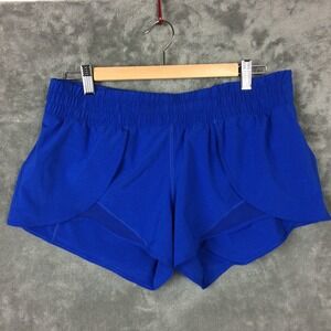 Lululemon Track That Shorts Size 10 Lined 3" Blue High-Rise Running Hotty Hot